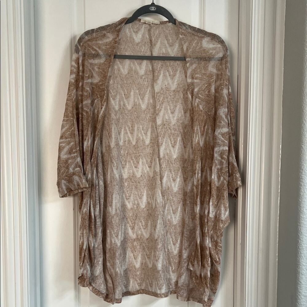 Painted Threads Brown and White Patterned Cardigan Size Large